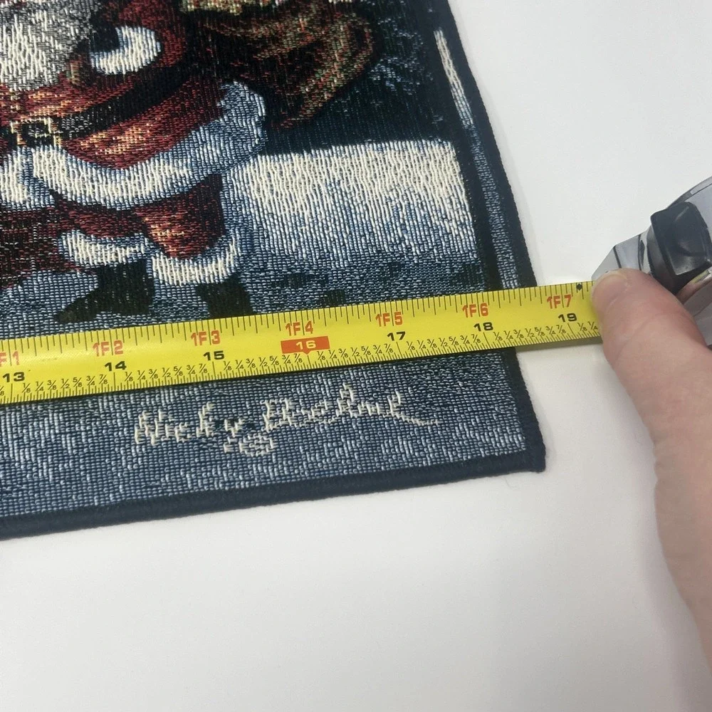 Set Of 4 Nicky Boehme Tapestry Christmas Placemats Santa On Rooftop Toy Bag